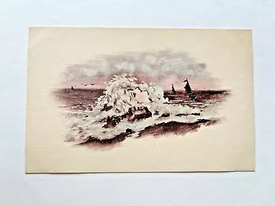 Antique Vintage COBB SHINN Postcard Beautiful Lady OCEAN MERMAID SIREN Sailboats • $9.99