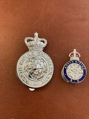 Obsolete North Riding Constabulary Cap And Button Badge • £3
