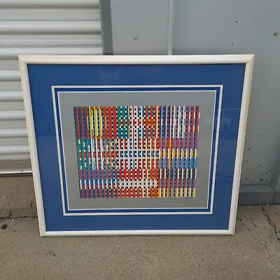 $250 • Buy Yaakov Agam Flags Of All Nations Europe Mixed Media Serigraph Plate Signed Frmd