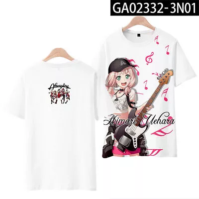 Uehara Himari BanG Dream! Anime T-shirt Unisex Summer Round Collar Tee Otaku #1 • $22.99