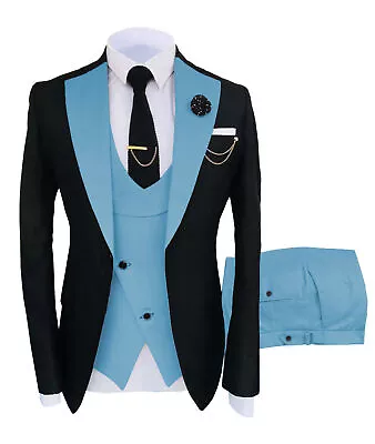 Mens 3 Piece Suit Formal Groomsmen Wedding Tuxedos Suits Blazer+Vest+Pants 42r • $67.49