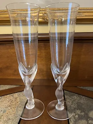 Igor Carl Faberge Kissing Doves Champagne Flutes Glasses France Set Of Two (2) • $139.07