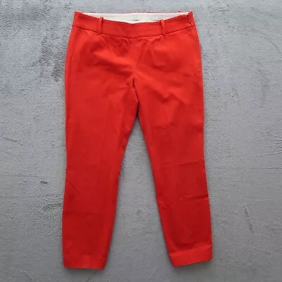 J. Crew Minnie Pants Women's 2 Red Low-Rise Flat Front Cotton Blend 28x24 • $17.50