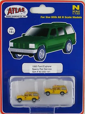 Atlas N Scale 60 000 141 1993 Ford Explorer Sperry Rail Service 2 Per Pack New! • $30.65