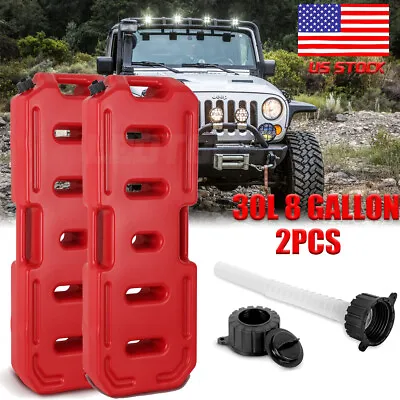 2PCS 30L 8 Gallon Fuel Can Outdoor Car Gas Backup Gasoline Motorcycle Off Road • $169.99