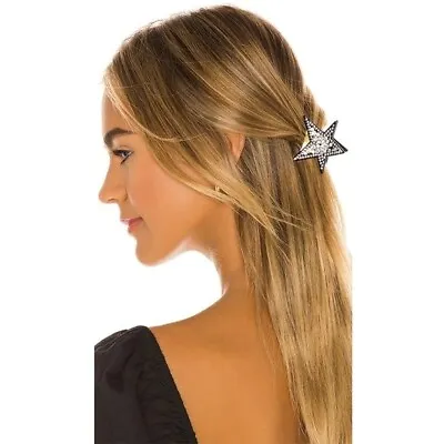  NWT Valet Star Crystal Embellished Hair Clip Set In Black One Size • £48.25