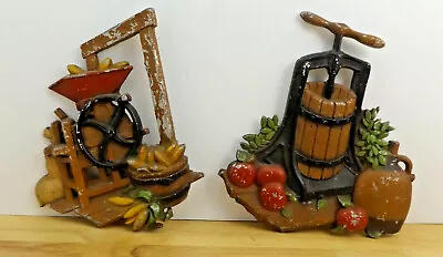 Vintage Homco Metal Corn Shucker And Cider Press Wall Decor #1270 BX 1978 • $28.95