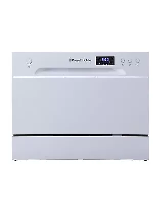 Russell Hobbs RHTTDW6B White Table Top Dishwasher With 6 Programmes & 6 Settings • £189.95