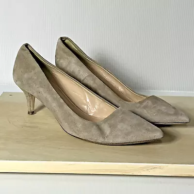 J Crew Dulci Tan Suede Kitten Heels Sz. 8 • $24.99