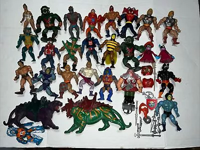 Lot Of 27 He-Man Action Figures 1980s Vintage Mattel + Weapons Read Description • $71