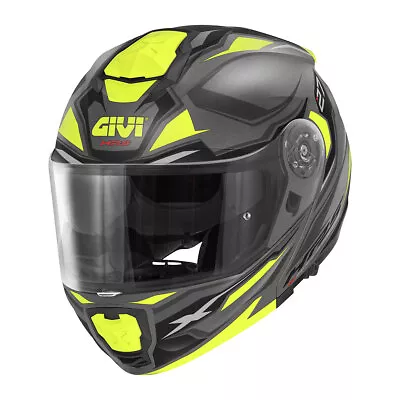 Helmet Modular GIVI X27 Sector Titanium Opaque Black Yellow • $435.42