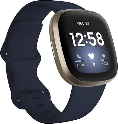 Fitbit Versa 3 Health And Fitness Smartwatch Activity Tracker With GPS Blue New • $199.09