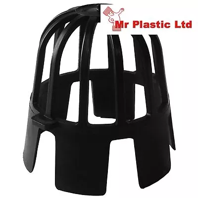 Rainwater Gutter 68mm Round & 65mm Square Down Pipe Balloon Leaf Guard In Black • £1.99