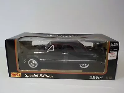 P Maisto Special Edition 1:18 1950 Ford Diecast Black Car With Red Trim • $15.99