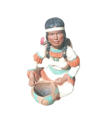 $40 • Buy Vintage Native Maiden & Papoose Sculpture Signed V. Kendrick 11 Inches 