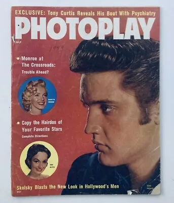 VTG Photoplay July 1957 Vol 52 No. 1 Elvis Presley Marilyn Monroe No Label • $49.95