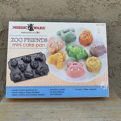 Nordic Ware Zoo Friends 3 Cup Mini 3D Cake Pan - Cast Aluminum Mold - New In Box • $17