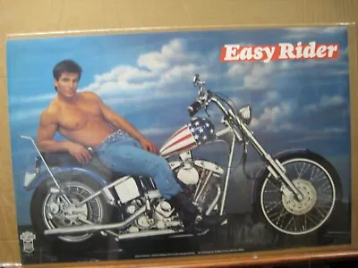 Vintage Hot Guy Easy Rider Car Garage Poster 1987 Harley Bike 1978 FXFS Inv#6682 • $44.97