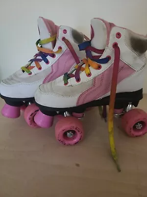 Rio Roller Child Quad Skates Size UK 1 Pink And White  • £22.99