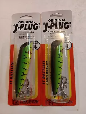 2 Luhr-Jensen Original J PLUG SIZE 4.  Everglo Batman  • $28