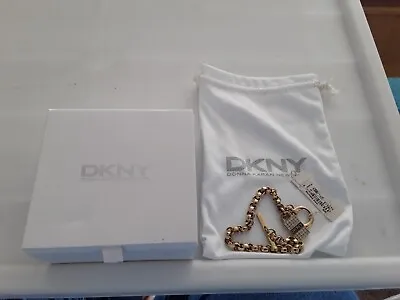 £19.99 • Buy DKNY Gold Effect Stainless Steel Bracelet Boxed Very Good Condition Freepost