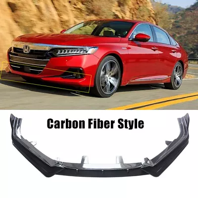 Front Bumper Lip Spoiler Kit For 2021 2022 Honda Accord Sedan Carbon Style 3PCS • $64.99