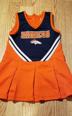 $13.99 • Buy Denver Broncos Football Girls Cheerleader Outfit Size: 3T Orange Blue NFL
