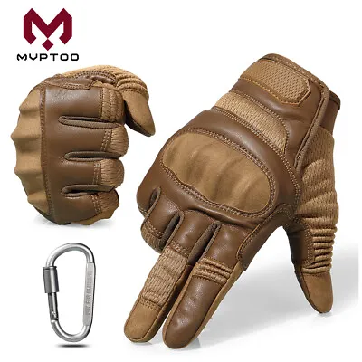 Touch Screen Motorcycle Leather Full Finger Gloves Motorbike Bikes Moto ATV Mens • $16.49