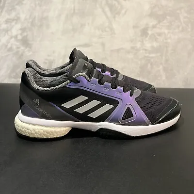 Adidas Stella McCartney Court Women's 8.5 Black Purple G55657 Tennis Athletic • $30.84