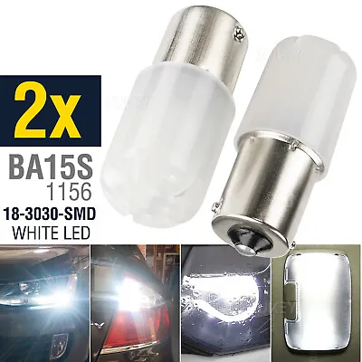 2X LED Light Bulbs 1156 R5W BA15S Brake Reverse Turn Stop Tail White Globe 12V/ • $12.77