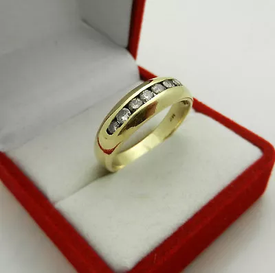 Solid 14k Yellow Gold Natural Diamonds 0.50 Tcw Wedding Band Ring Size 10 • $495