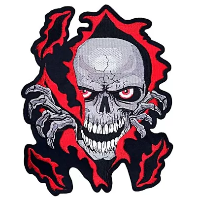 Skull RIP Embroidered Jacket Vest Back Patch - 12 X 11 Inch Iron On Or Sew On • $17.99