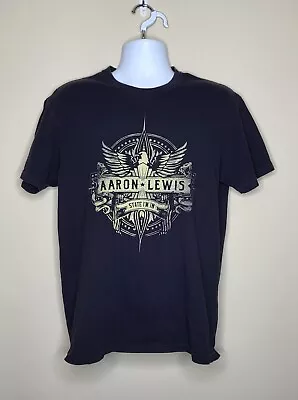 Aaron Lewis State I'm In 2019 Tour T-Shirt Men's Short Sleeve Black Worn • $12