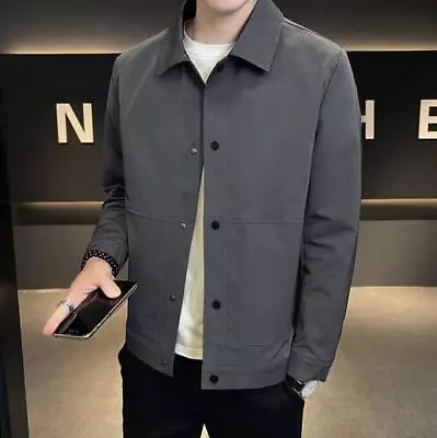 New Spring/ Fall Men's Cargo Jacket Casual Lapel Coat Solid Fashion Outwear Gift • $30.31