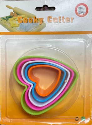 £3.25 • Buy 5 Pcs Assorted Colour Size Shape Cookie Cutter Heart Flower Star Shape