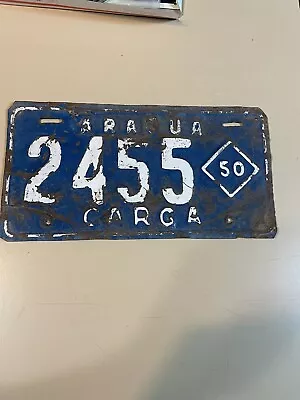 Venezuela ARAGUA CARGA 1950 License Plate Rare Uncommon Type • $56.99