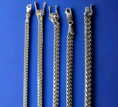 14K White Gold 3mm-7mm Solid Miami Cuban Link Chain Necklace All Sizes Real • $2443.48