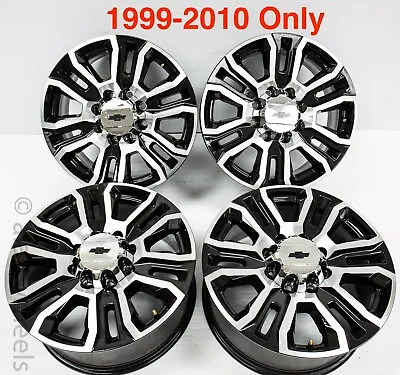4 Chevy Silverado HD 2500 3500 8 Lug 8x6.5 20” Black Mach Wheels Rims 5957 #3451 • $1250