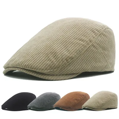 Mens Vintage Newsboy Hat Beret Corduroy Ivy Cap Advance Cap Dad Hat Painter Hat • $7.03