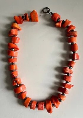 Antique Tibetan Natural Coral Beads Necklace 210 Grams Salmon Color Clasp Broken • $475