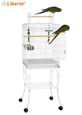 Liberta White Gama 2 Small Parrot Parakeet Cage Detachable Stand W/ Castors • £109.99