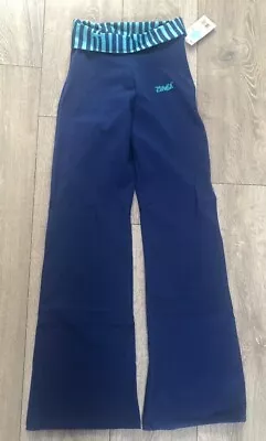 Ladies Blue Zumba Fitness Pants Trousers Leggings Stretch Bootcut Dance Jazz • £9.50