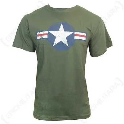 Olive Green US Air Force T-Shirt - Classic USAF Printed Logo - All Sizes - New • £14.95