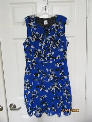 Cabi Women's Sleeveless Tie Front Blue/gray/black Sleeveless Dress Size M • $12.75