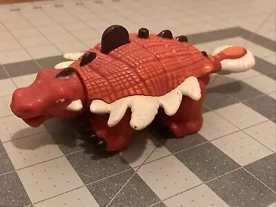 2004 Mattel Imaginext Ankylosaurus Red Orange Plastic Dinosaur Figure Toy T2370 • $6.99