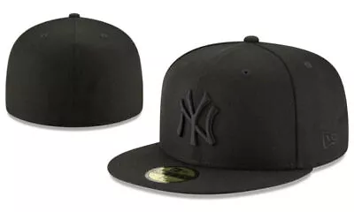 All Black ERA New York Yankees Baseball 59FIFTY 5950 NY Fitted Cap Multi Size • $15.87