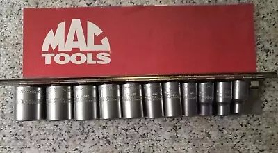 Mac Tools Chrome Socket Set Metric 1/4 Dr Spherical 11-pc Set /rail  Nnp • $125