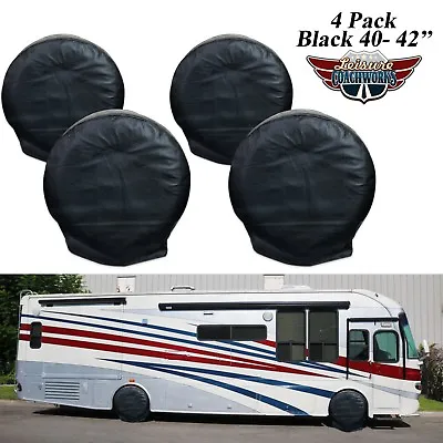 Set Of 4 RV Wheel Tire Covers Auto Truck Car Camper Motorhome 40-42  Diameter 6B • $59.99