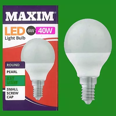 4x 6W G45 Golf Ball LED Light Bulb Round E14 SES 6500K Daylight White Lamp • £9.49
