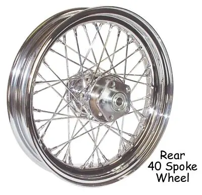 V Factor 16x3  40 Spoke Rear Wheel For Harley Sportster Dyna Softail 79-99 • $158.45